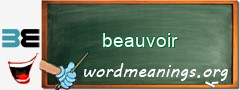 WordMeaning blackboard for beauvoir